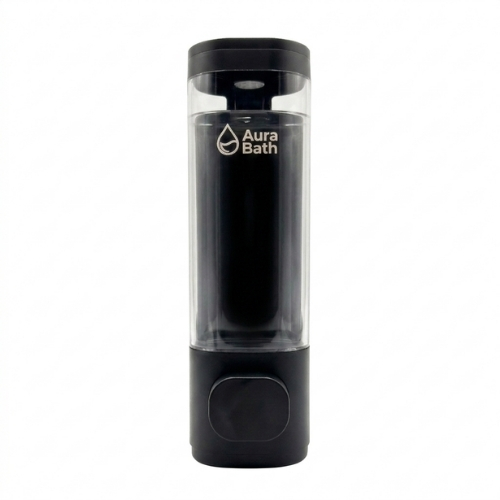 Aura Bath Duvara Monte Lüks Tekli Sıvı Sabun ve Şampuan Dispenseri - Siyah - 300 ml