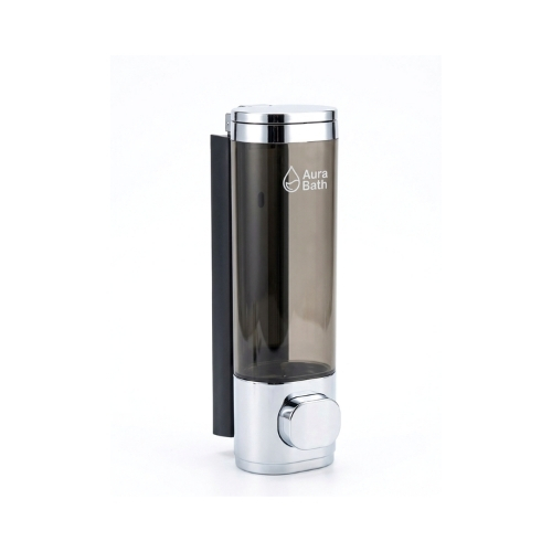 Aura Bath Duvara Monte Lüks Tekli Sıvı Sabun ve Şampuan Dispenseri - Gümüş - 300 ml