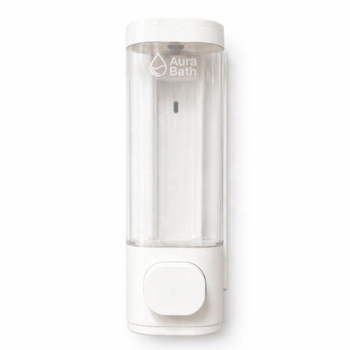 Aura Bath Duvara Monte Lüks Tekli Sıvı Sabun ve Şampuan Dispenseri - Beyaz - 300 ml